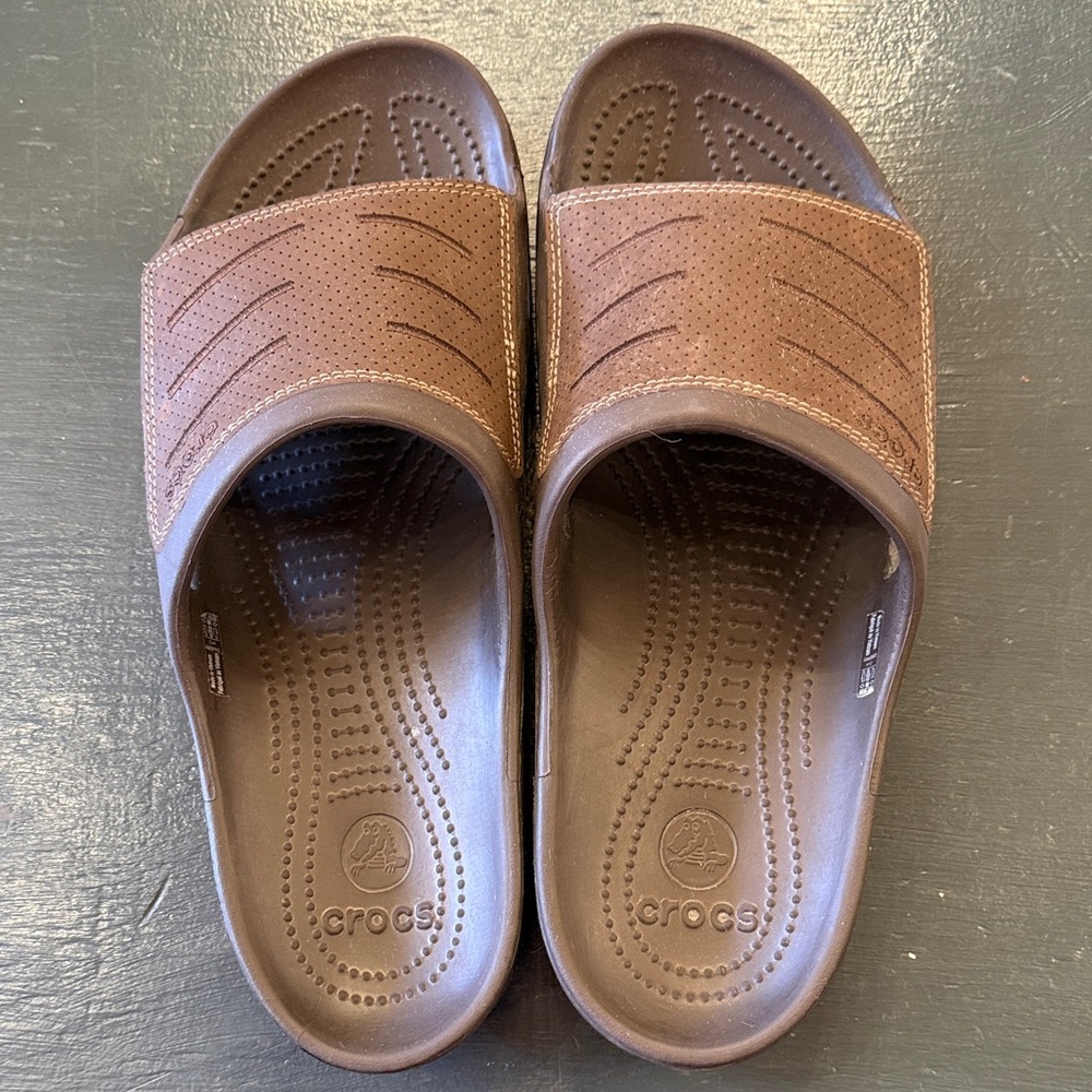 CROCS Chocolate Brown Slide Sandals